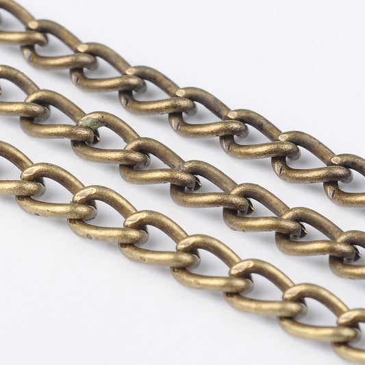 1M Antique Bronze Twist Curb Chain