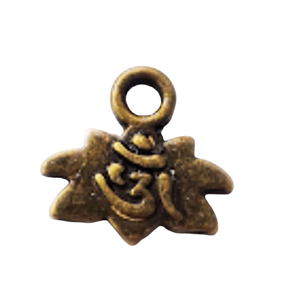 10pc Bronze Ohm Flower Charms