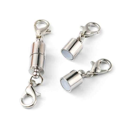 Silver Magnetic Clasp with Lobster Ends