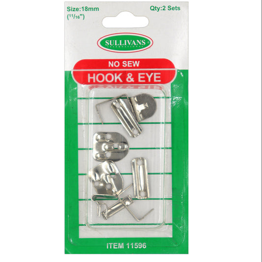 2pc 18mm No Sew Hook & Eye Set