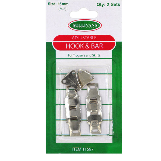 2pc 15mm Adjustable Hook & Bar Sets