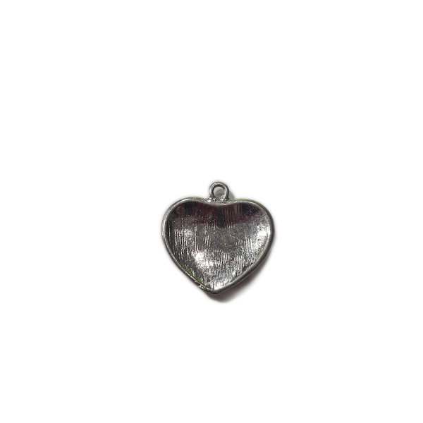Silver Heart Shaped American Flag Charm