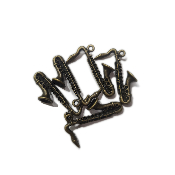 Bronze Saxaphone Charm Pendant
