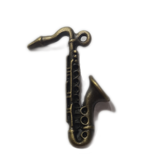 Bronze Saxaphone Charm Pendant