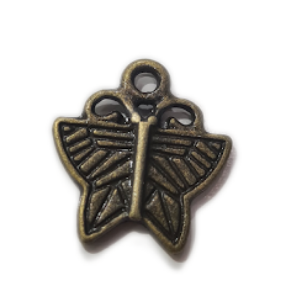 Striped Bronze Butterfly Pendant