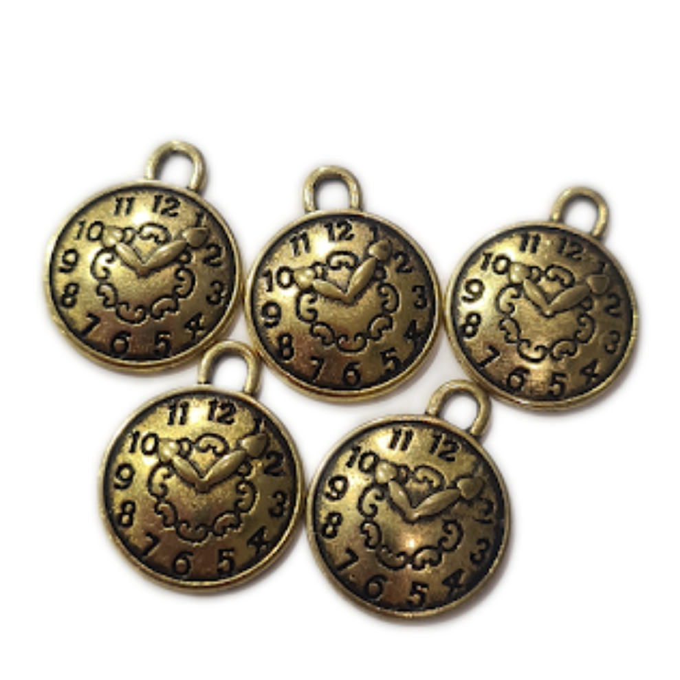 Dark Gold Clock Charm