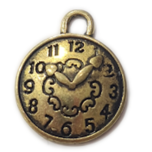 Dark Gold Clock Charm