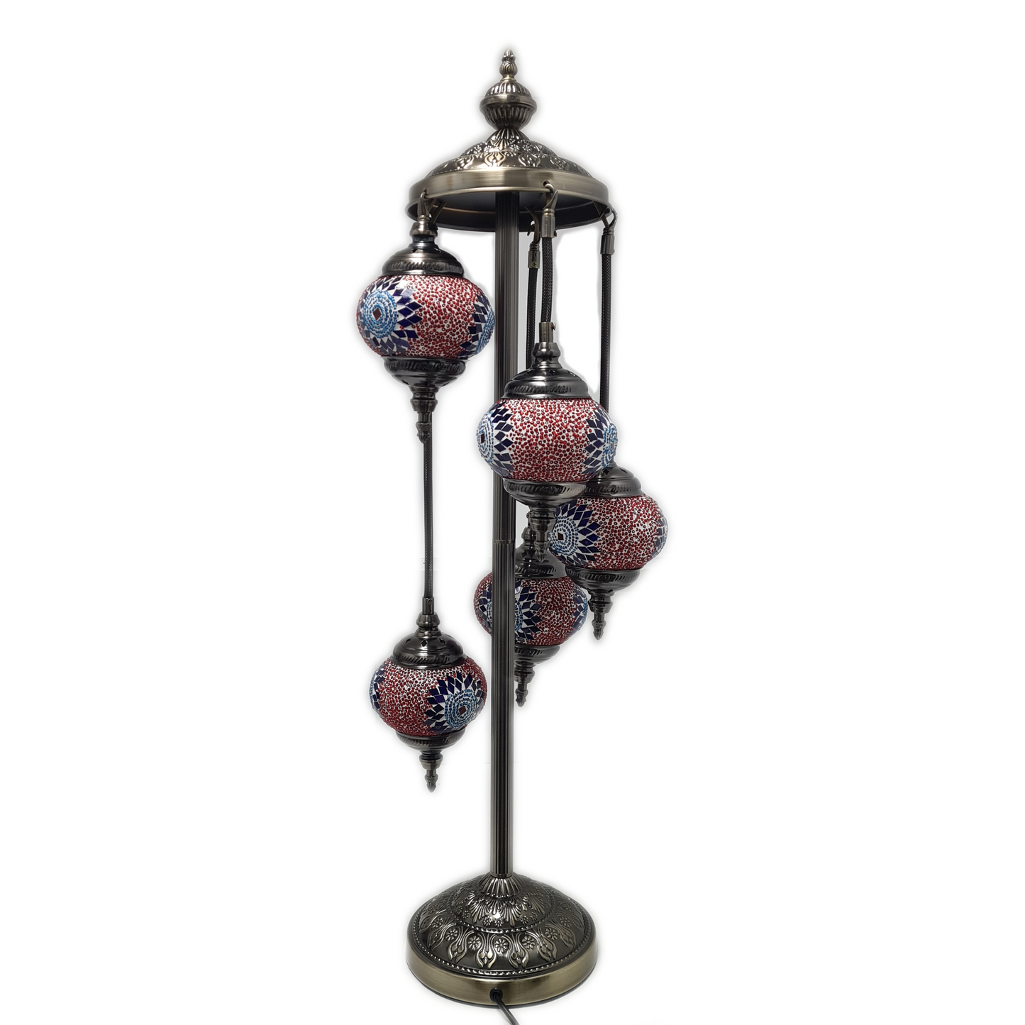 5 Globe Hanging Turkish Mosaic Lamp - TL44