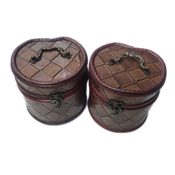 Small Heart Shaped Wooden Box With Squares
