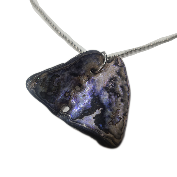 Paua Shell Necklace With Silver Chain
