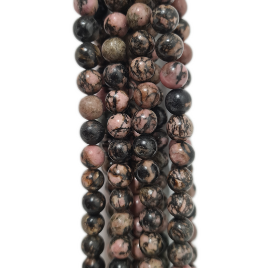 8mm Rhodonite Gemstone Beads