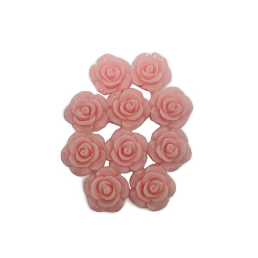 10pc Baby Pink Resin Flower Cabochons