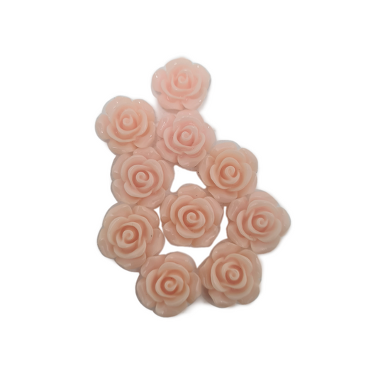 10pc Light Pink Resin Flower Cabochons