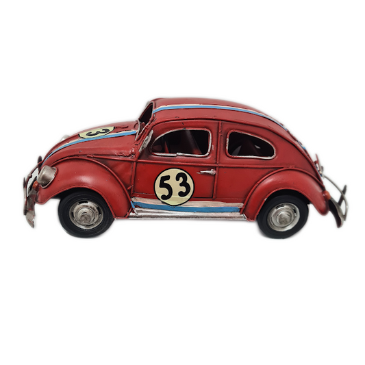 Red Herbie Vintage Style Metal Car