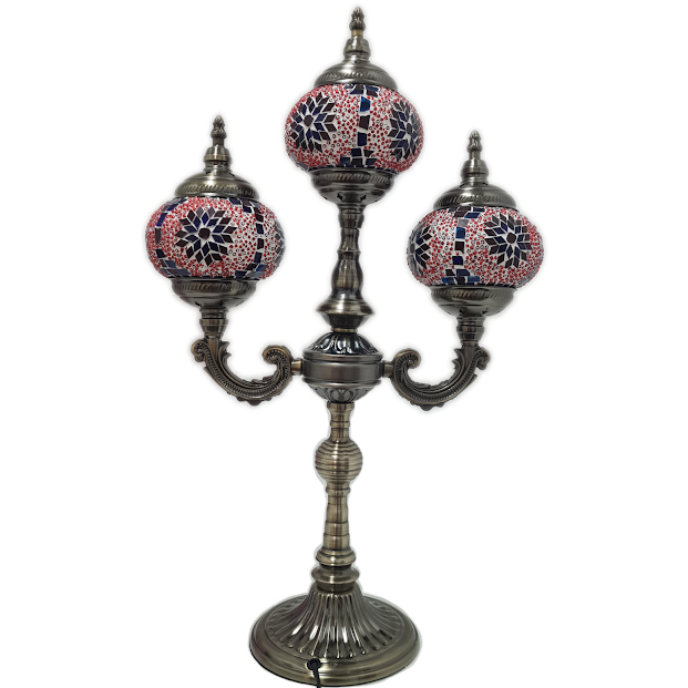 3 Globe Turkish Mosaic Lamp - TL29