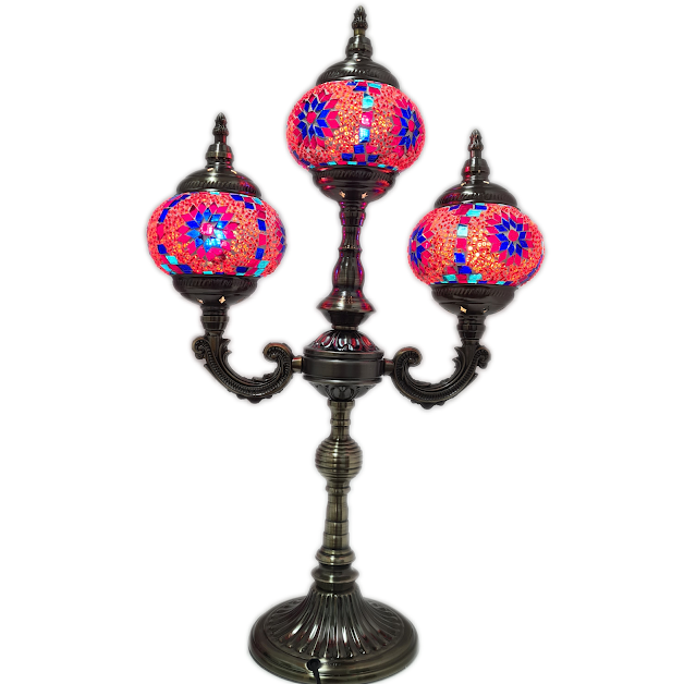 3 Globe Turkish Mosaic Lamp - TL29