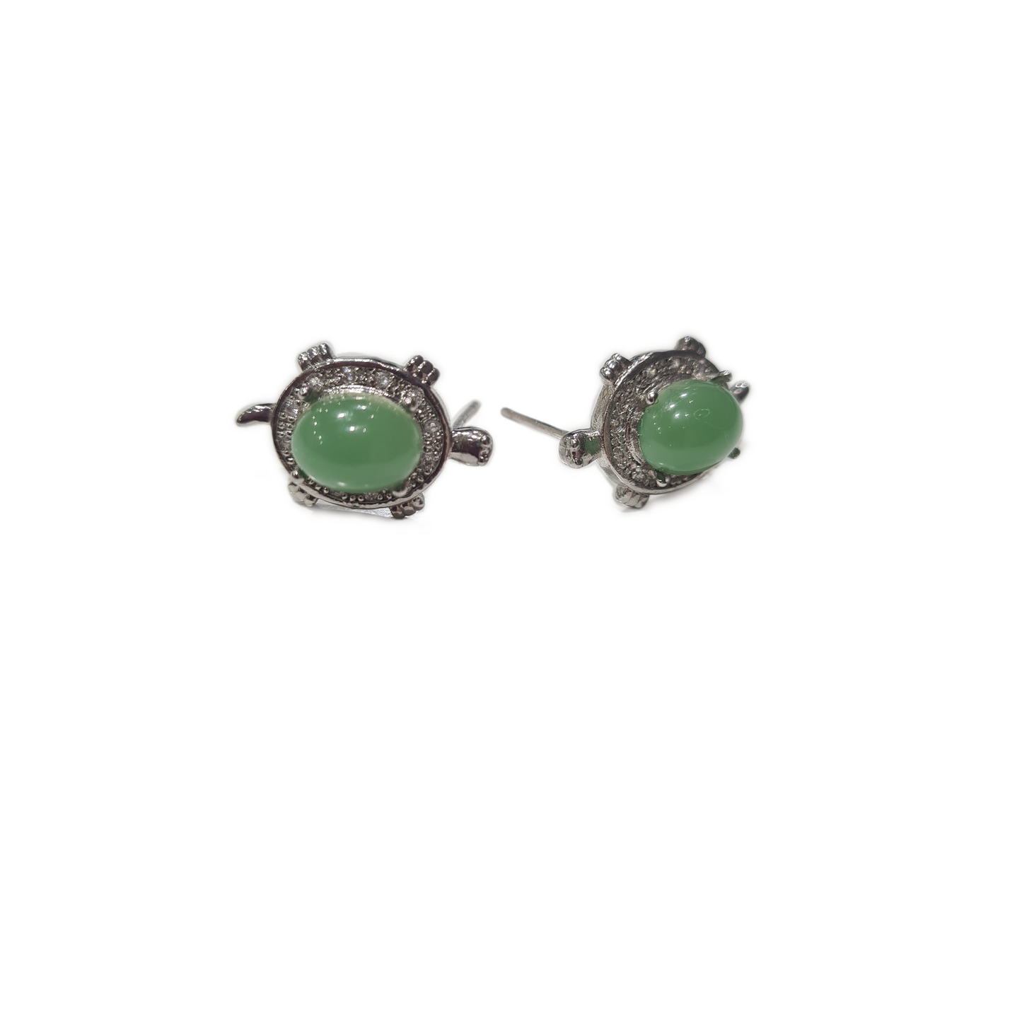 Green Aventurine Turtle Stud Earrings