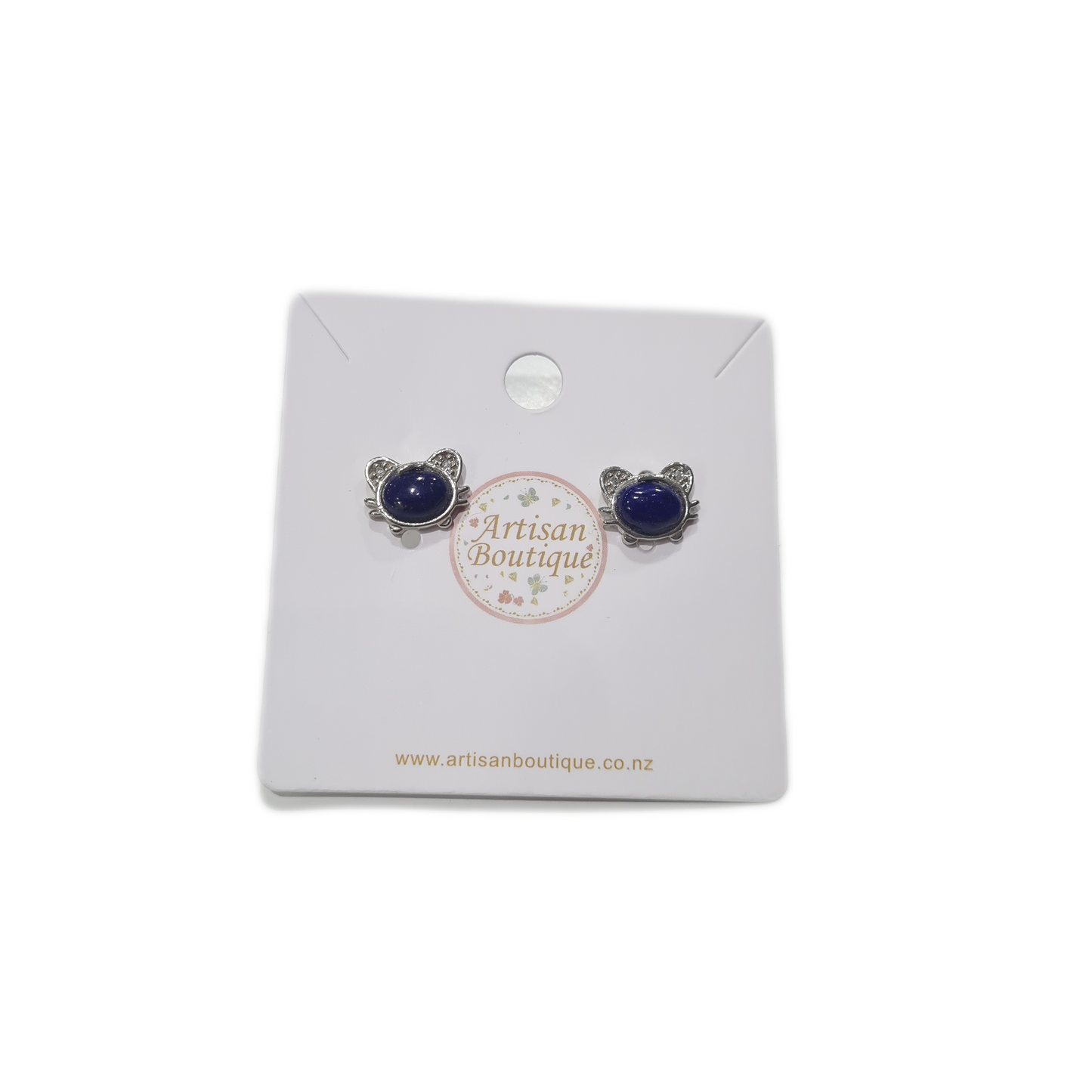 Lapis Lazuli Cat Stud Earrings