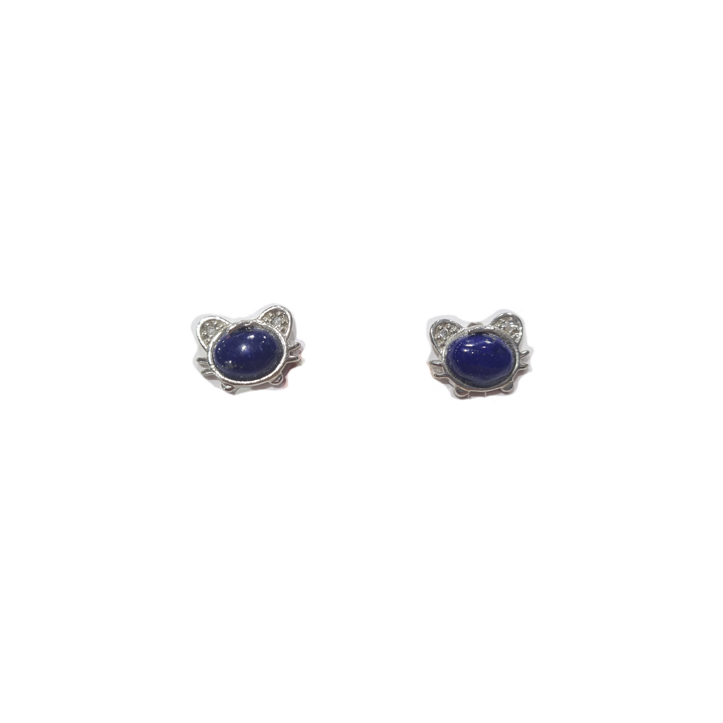 Lapis Lazuli Cat Stud Earrings