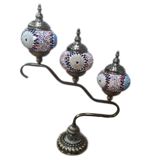 3 Globe Turkish Mosaic Lamp - TL40