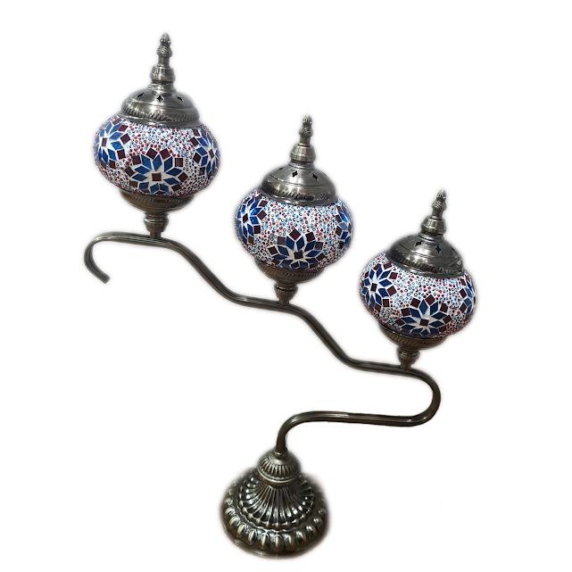 3 Globe Turkish Mosaic Lamp - TL40