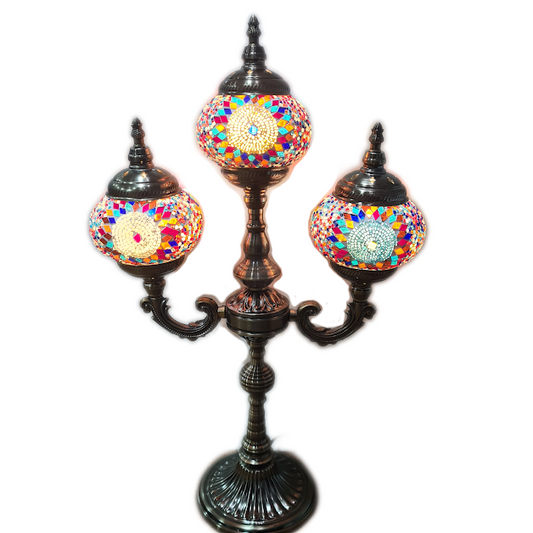 3 Globe Turkish Mosaic Lamp - TL29