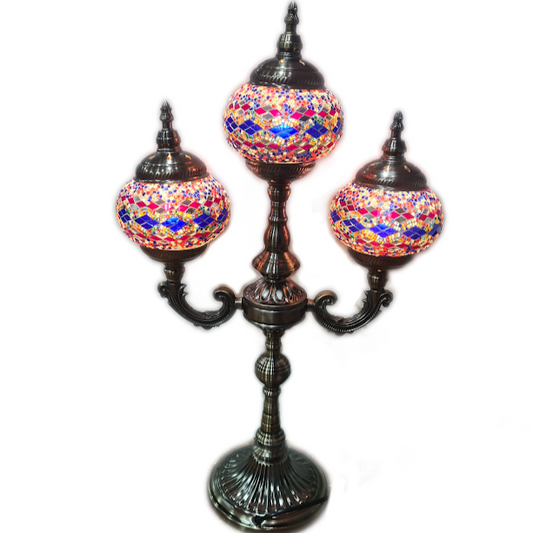 3 Globe Turkish Mosaic Lamp - TL29
