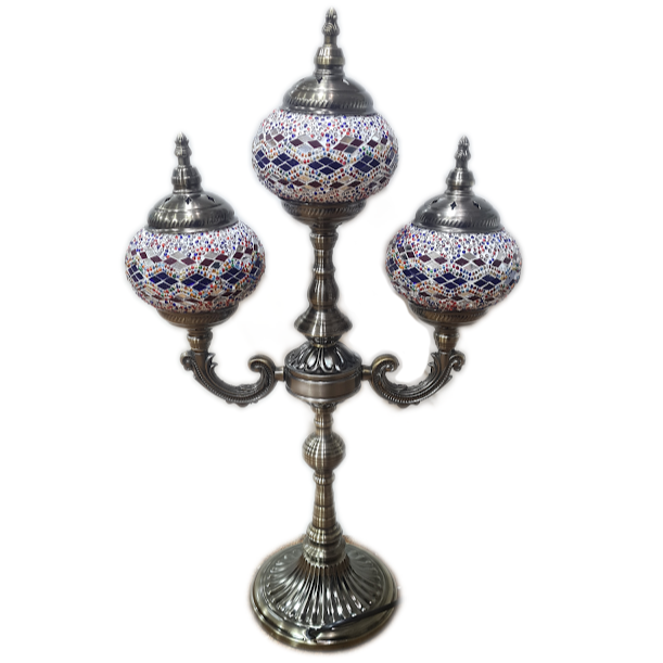 3 Globe Turkish Mosaic Lamp - TL29