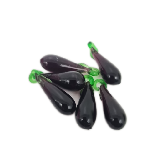 Egg Plant Lampwork Glass Bead