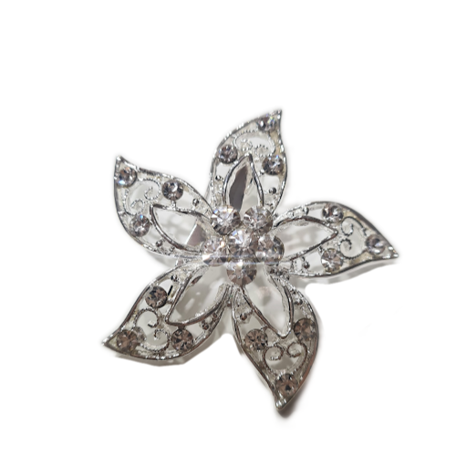 Silver Flower Brooch