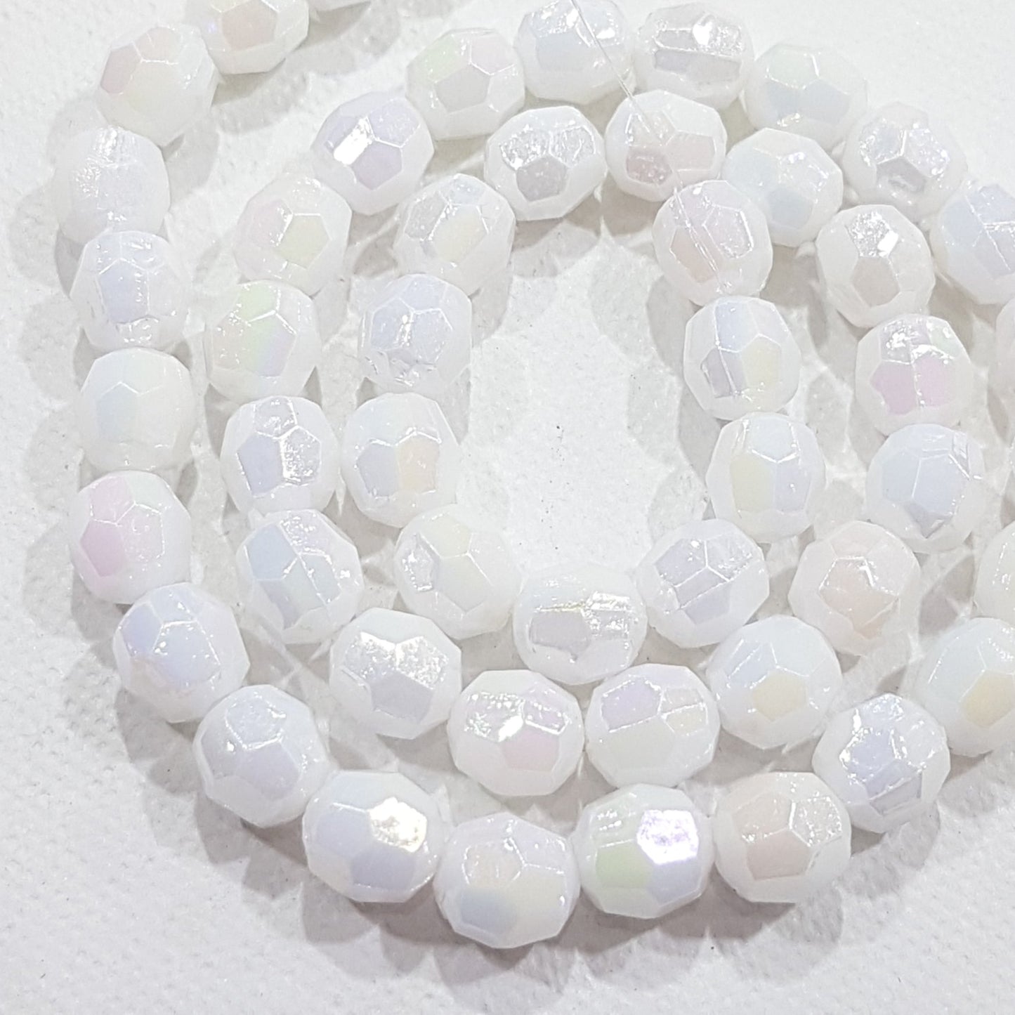 BULK SALE! 1000 White AB Acrylic Faceted Beads