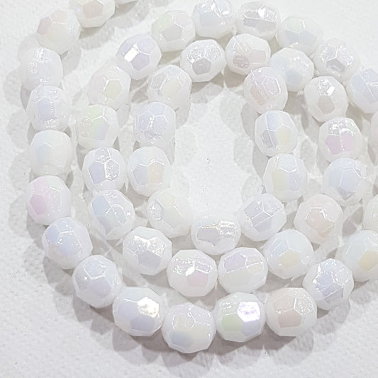 BULK SALE! 1000 White AB Acrylic Faceted Beads