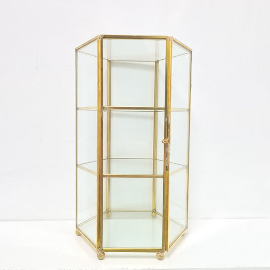 Brass Glass Jewellery Box Cabinet