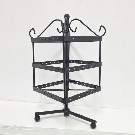 3 Tier Black Rotating Earring Display Stand