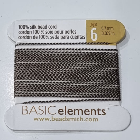 Beadsmith 100% Beige Silk Cord No6