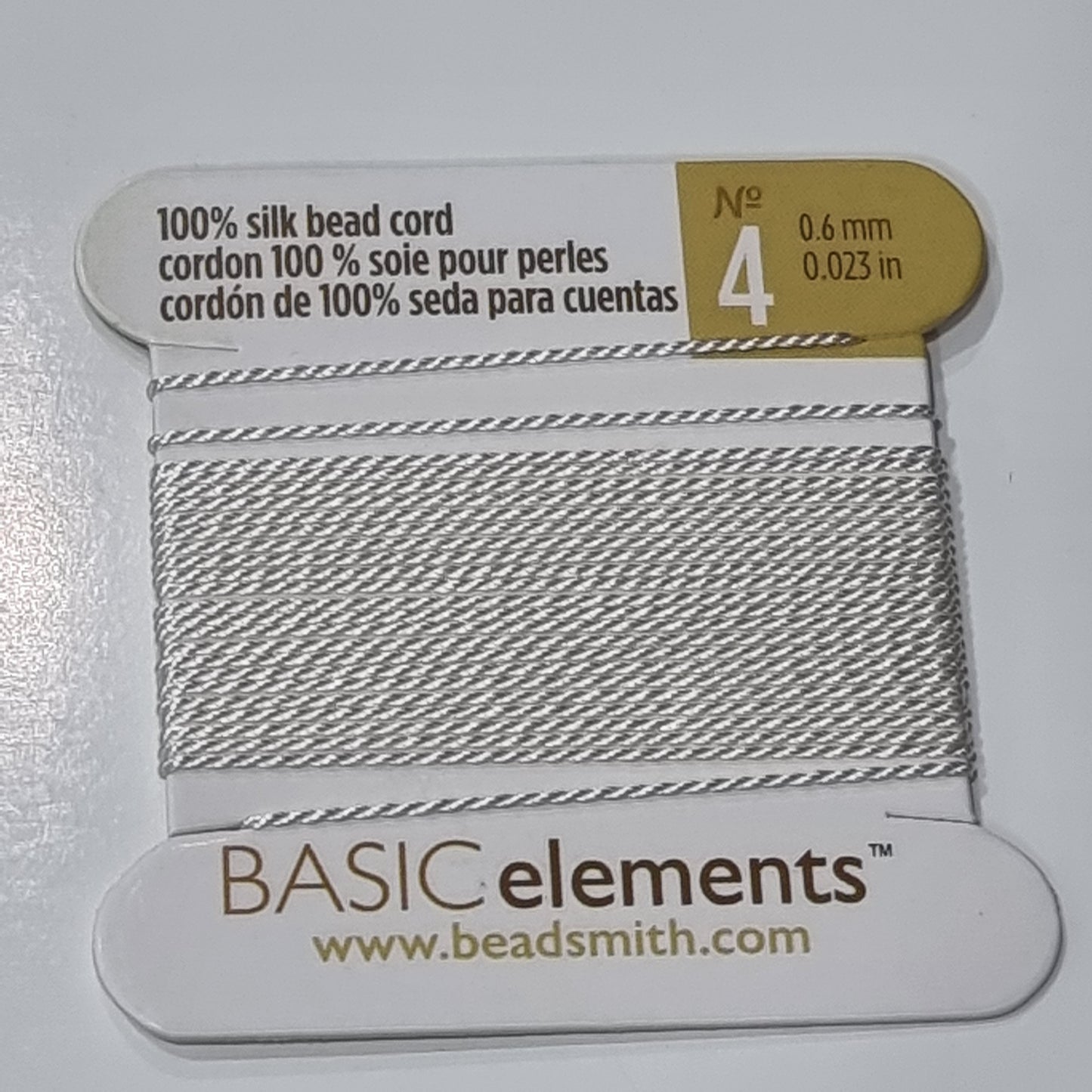 Beadsmith 100% White Silk Cord No4