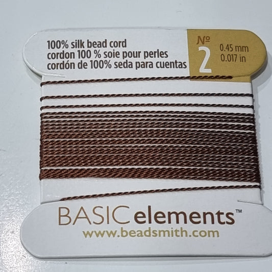 Beadsmith 100% Brown Silk Cord No2