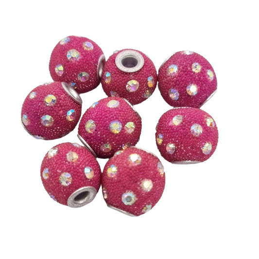 Pink Sparkling Kashmiri Beads