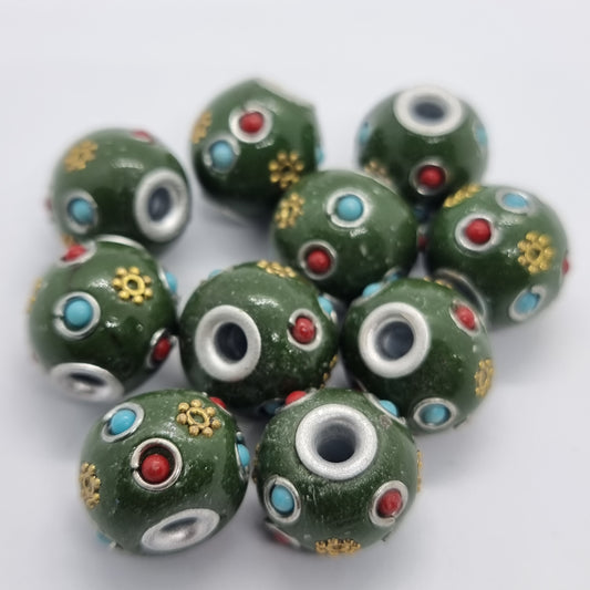 Green Kashmiri Beads
