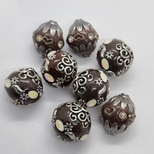 Mixed Brown Kashmiri Beads