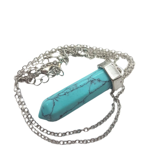 Blue Howlite Point Necklace