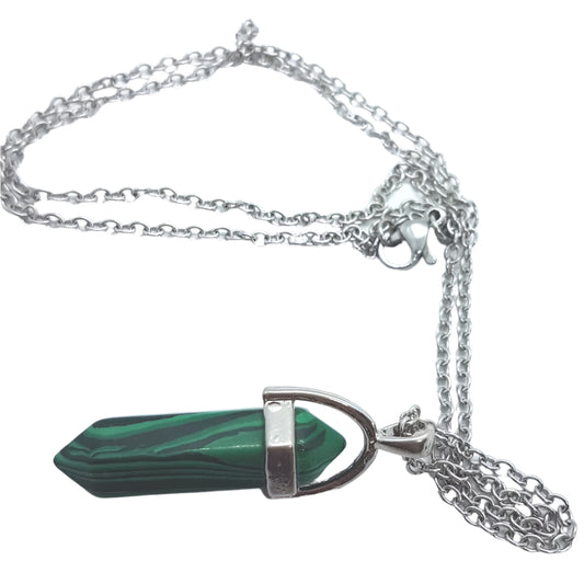 Dyed Malachite Point Necklace