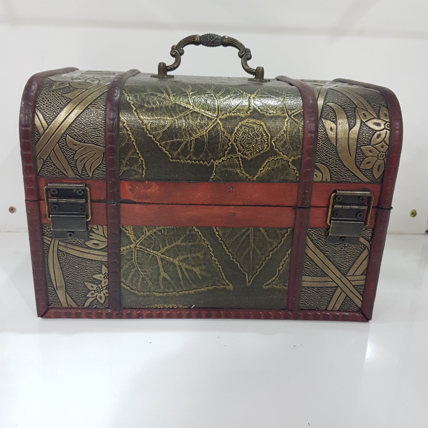 Large Wooden Leaf Treasure Chest