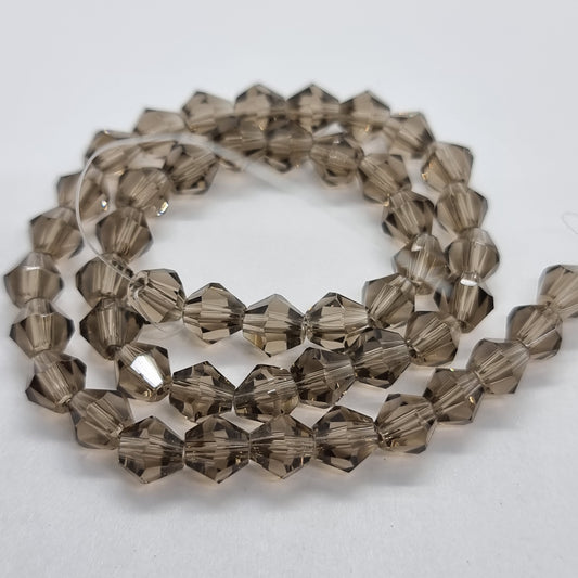 6mm Taupe Glass Bicones