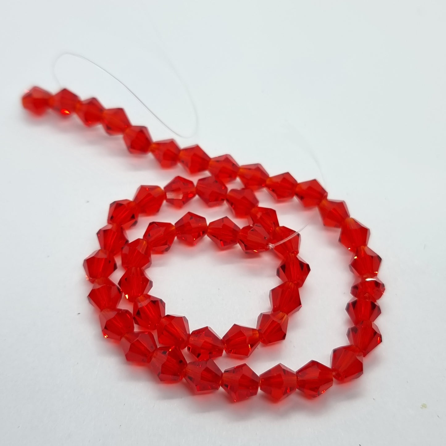 6mm Bright Red Glass Bicones