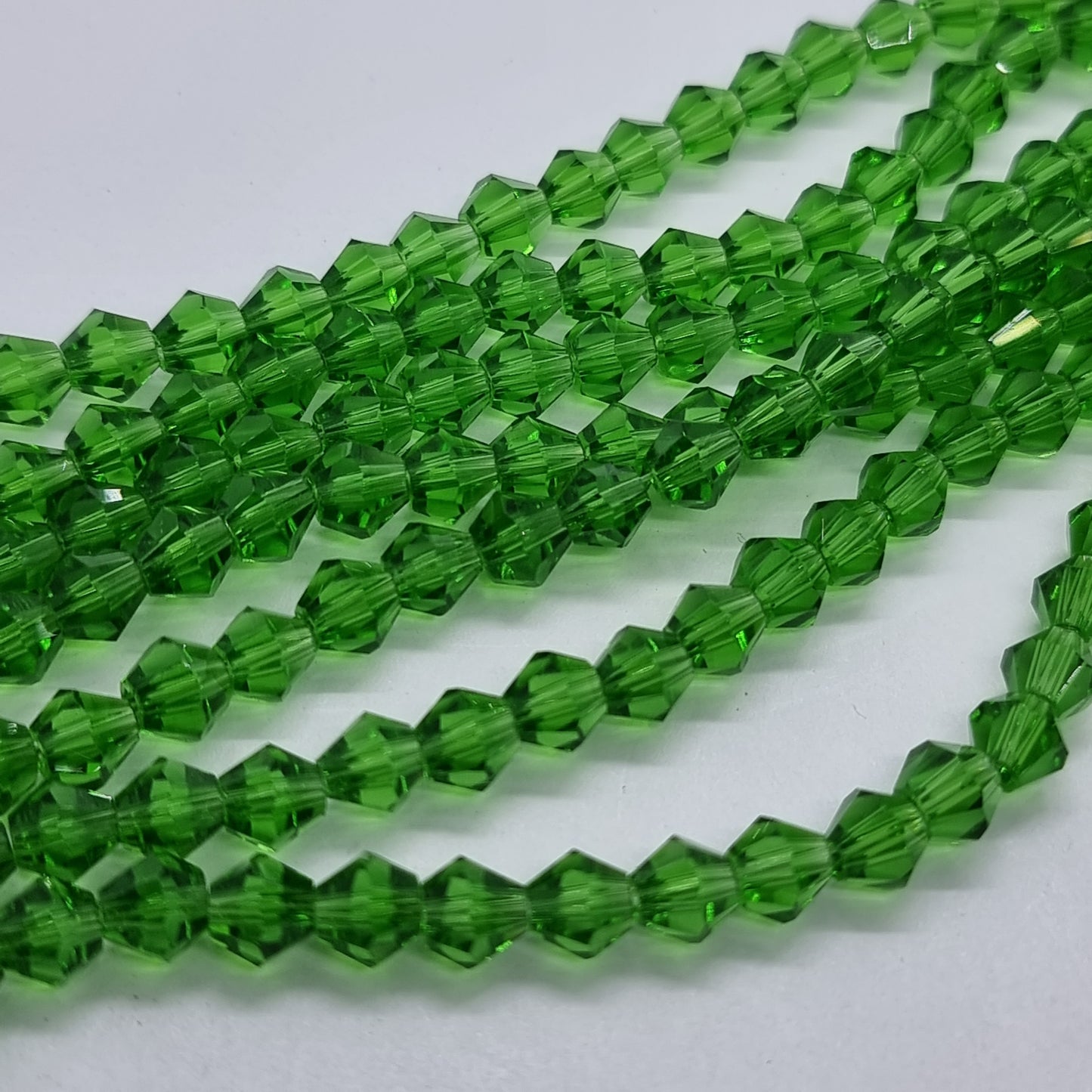6mm Green Glass Bicones