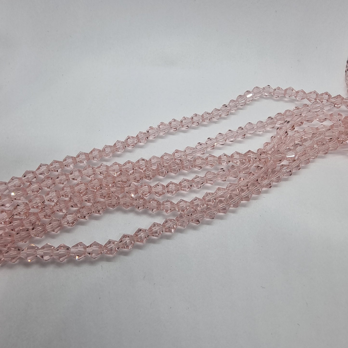 6mm Pink Glass Bicones