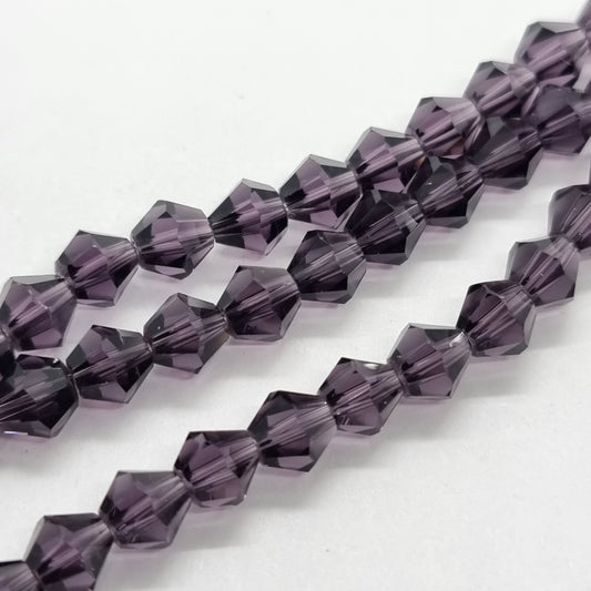 6mm Purple Glass Bicones