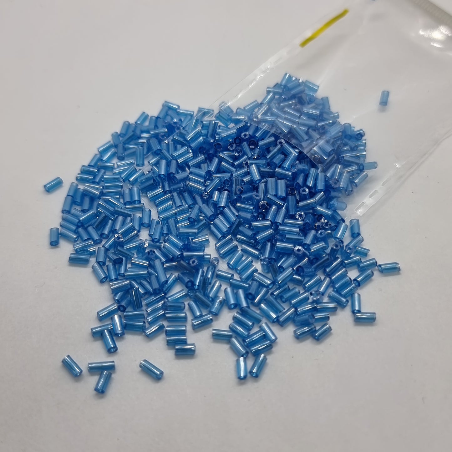 15g Blue Bugle Glass Beads