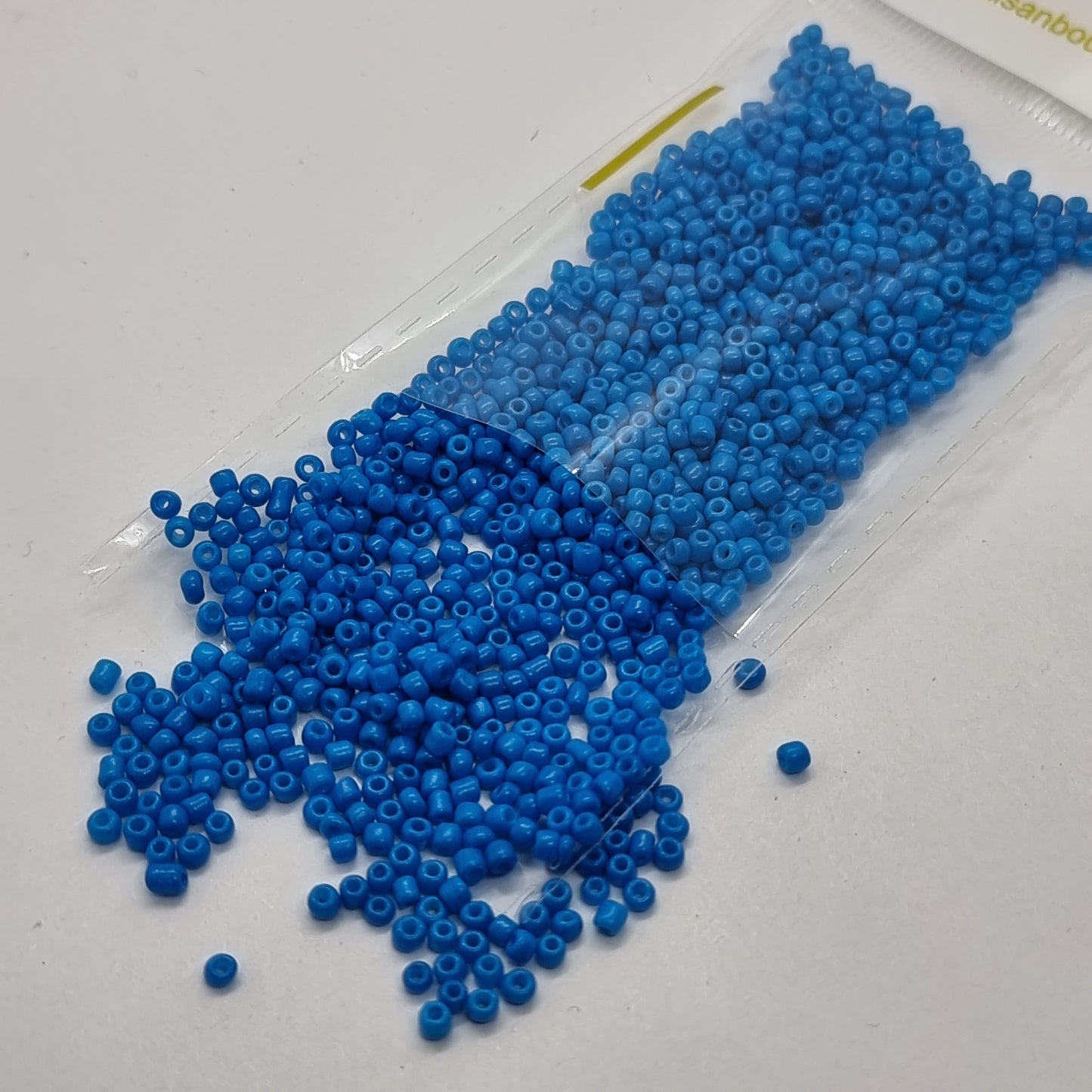 15g 2mm Bright Blue Painted Seed Beads